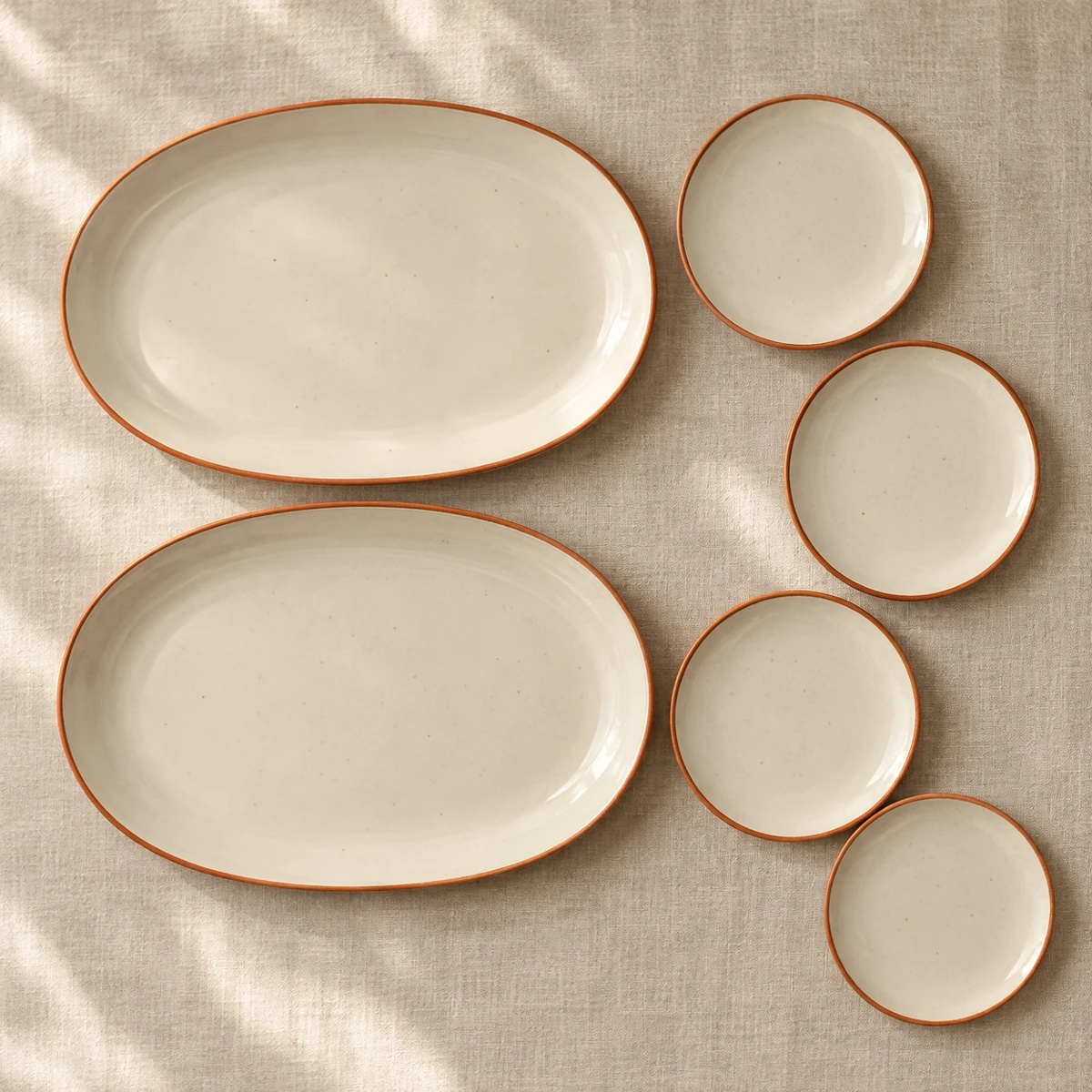 Harvest Hosting Collection, Cream / terracotta, 6 plates