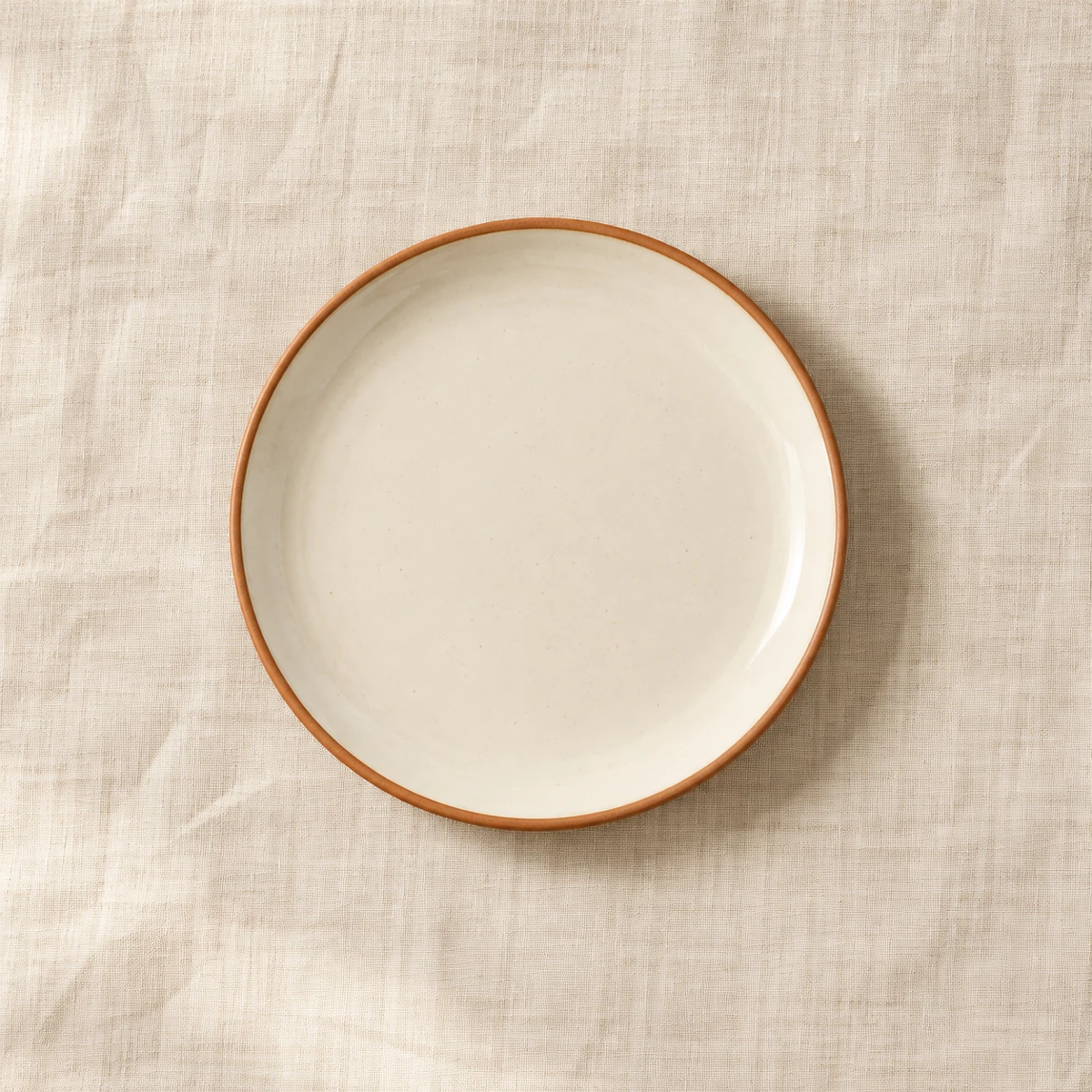 Terracotta Rim Bread Plate, Cream / terracotta, 1 plate